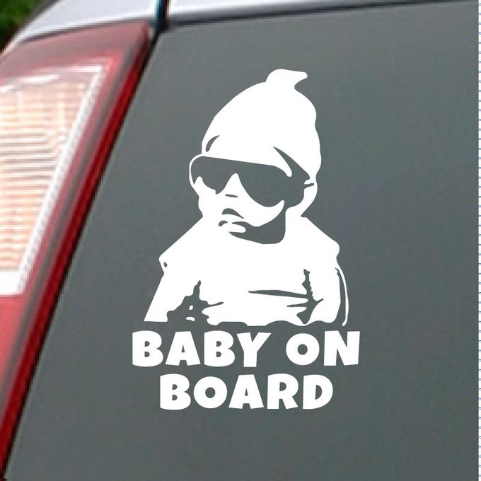 Panneau Voiture "Baby On Board" Licorne - Avec Ventouse - 14x14 Cm - Fabriqué Au Royaume-Uni